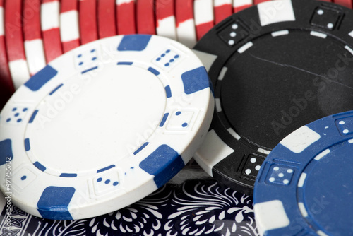 Nahaufnahme Jetons in einem Casino