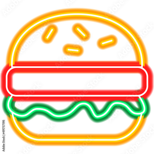 Fast Food Burger Neon