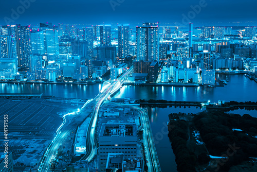 新橋から勝どき方面の都市夜景 photo