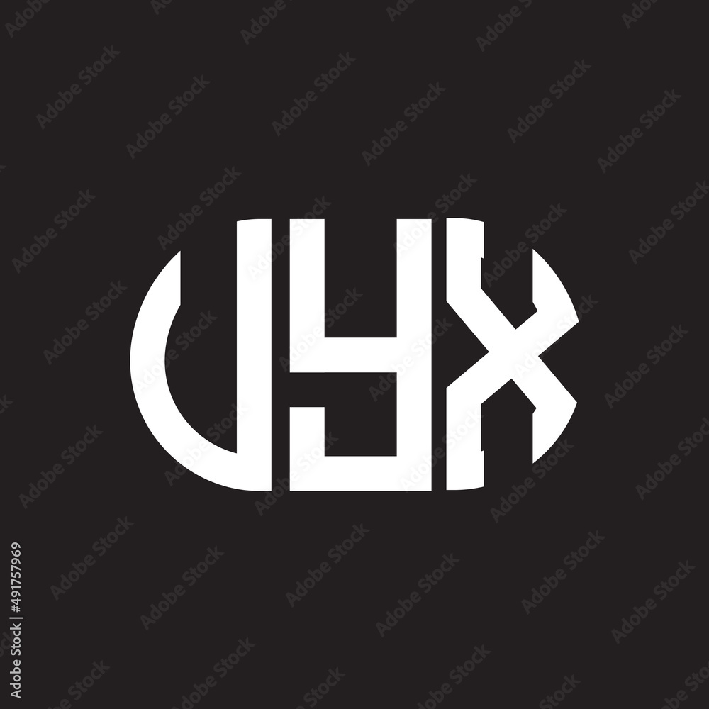 Fototapeta premium VYX letter logo design. VYX monogram initials letter logo concept. VYX letter design in black background.