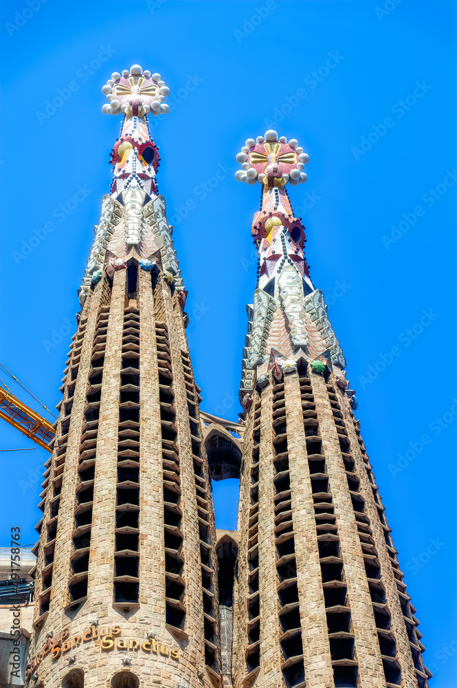 Decorative fragments from Sagrada Familia in Barcelona, Spain.
