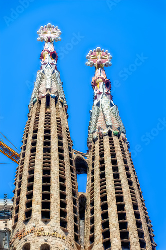 Decorative fragments from Sagrada Familia in Barcelona, Spain.