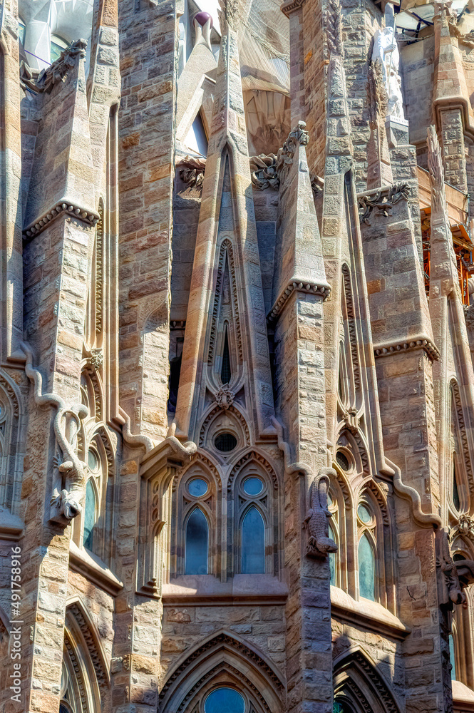 	
Decorative fragments on facade at Sagrada Familia in Barcelona, Spain.