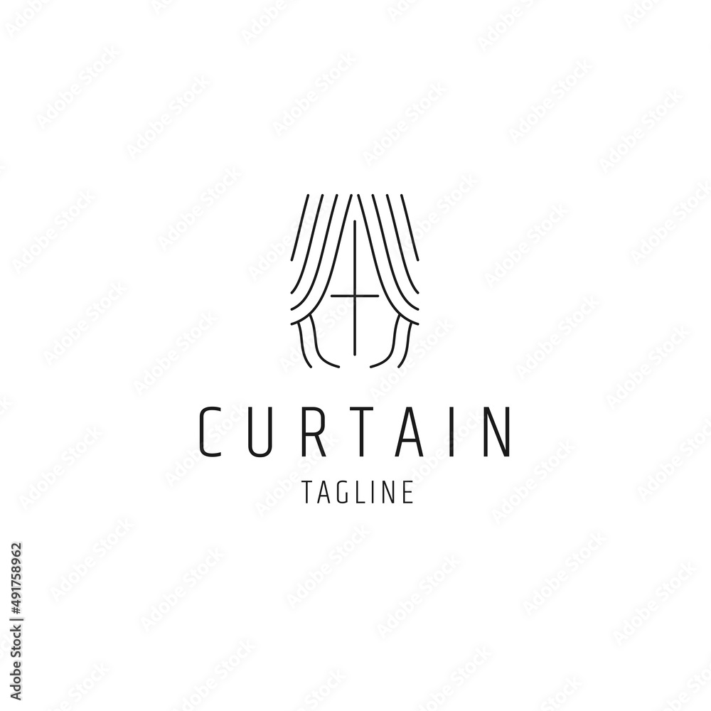 Curtain logo icon design template flat vector Curtain logo icon design template flat vector