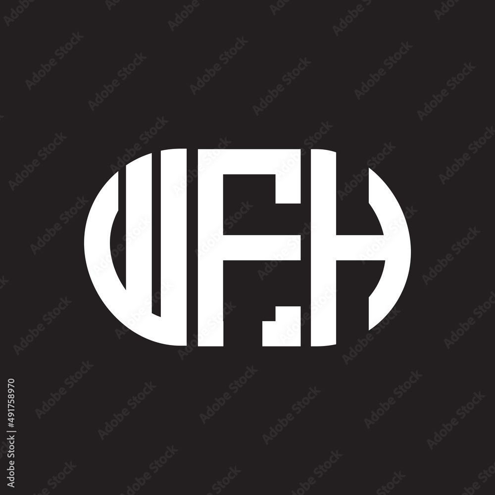 WFH letter logo design. WFH monogram initials letter logo concept. WFH letter design in black background. WFH letter logo design. WFH monogram initials letter logo concept. WFH letter design in black background.