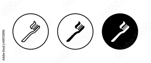 teeth brush icon, Toothbrush, Oral care, mouth hygiene symbol. Fresh breath vector, sign, symbol, logo, illustration, editable stroke, flat design style isolated on white