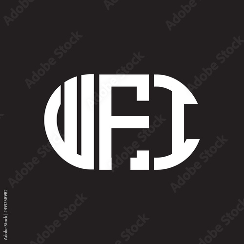 WFI letter logo design. WFI monogram initials letter logo concept. WFI letter design in black background. photo