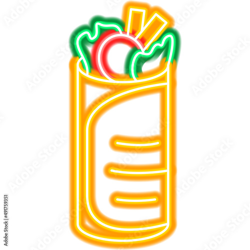 Shawarma Neon Icon
