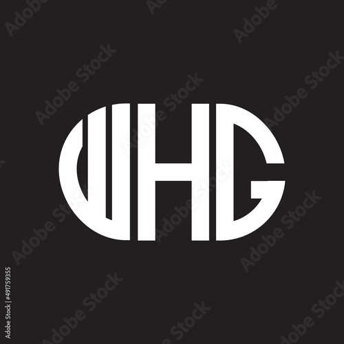 WHG letter logo design. WHG monogram initials letter logo concept. WHG letter design in black background.