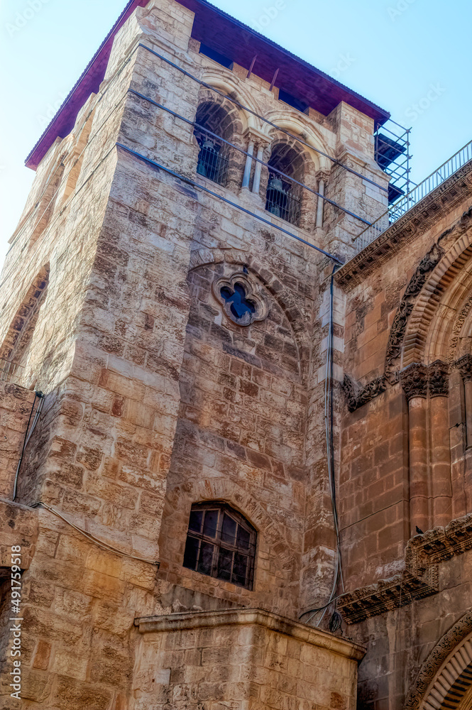 Fototapeta premium The Church of the Holy Sepulchre, fragments of exterior, Jerusalem, Israel.