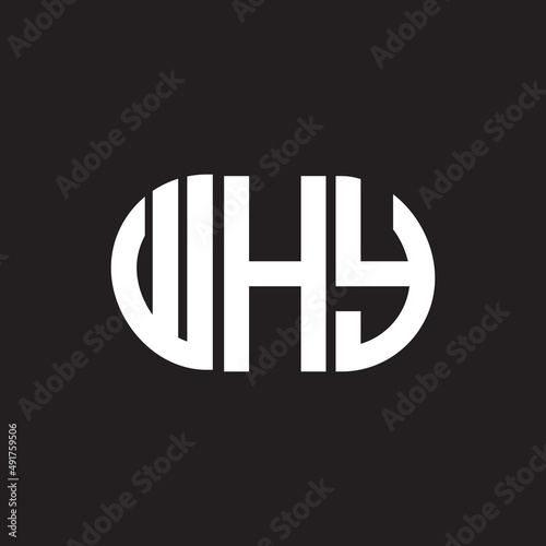 WHY letter logo design. WHY monogram initials letter logo concept. WHY letter design in black background.