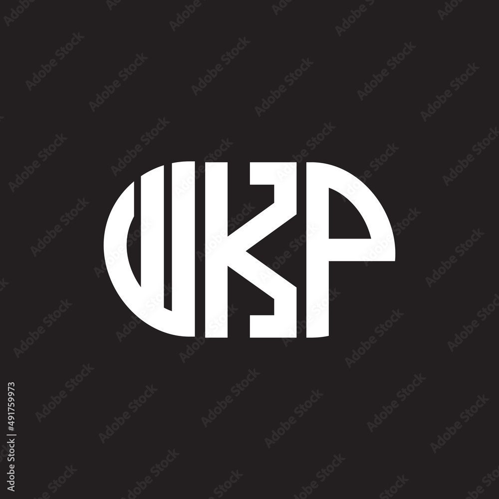 WKP letter logo design. WKP monogram initials letter logo concept. WKP letter design in black background.