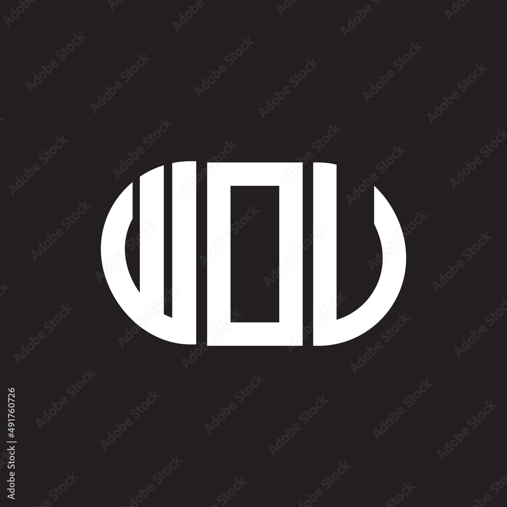 WOU letter logo design. WOU monogram initials letter logo concept. WOU letter design in black background. WOU letter logo design. WOU monogram initials letter logo concept. WOU letter design in black background.
