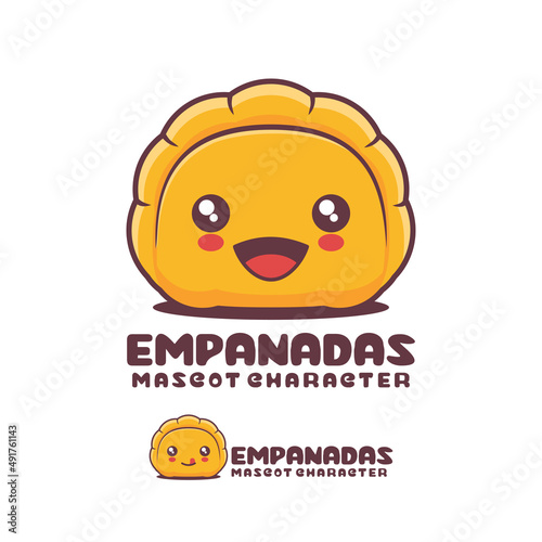 Empanadas cartoon illustration, with a happy expression, suitable for, logos, prints, stickers, etc