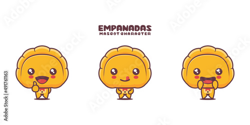 Empanadas cartoon illustration, with different expressions