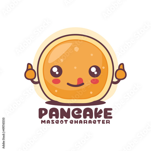 vector pancake cartoon illustration, suitable for, logos, prints, stickers, etc