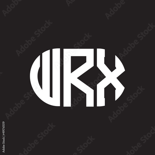 WRX letter logo design. WRX monogram initials letter logo concept. WRX letter design in black background. photo