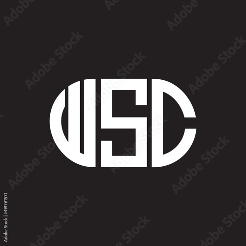 WSC letter logo design. WSC monogram initials letter logo concept. WSC letter design in black background. photo