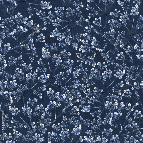 Chinoiserie Wild Flower (Blue) classic, nostalgic botanical seamless repeat pattern designs that would be perfect for home decor, upholstery, wallpaper or apparel.