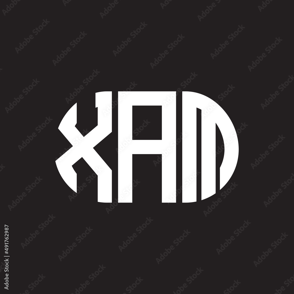Fototapeta premium XAM letter logo design. XAM monogram initials letter logo concept. XAM letter design in black background.