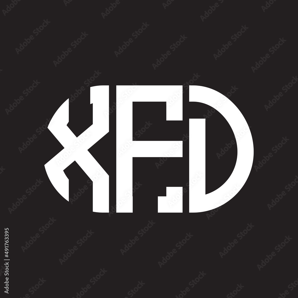 Obraz premium XFD letter logo design. XFD monogram initials letter logo concept. XFD letter design in black background.