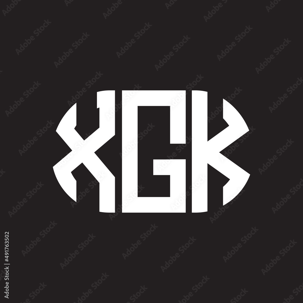 Fototapeta premium XGK letter logo design. XGK monogram initials letter logo concept. XGK letter design in black background.