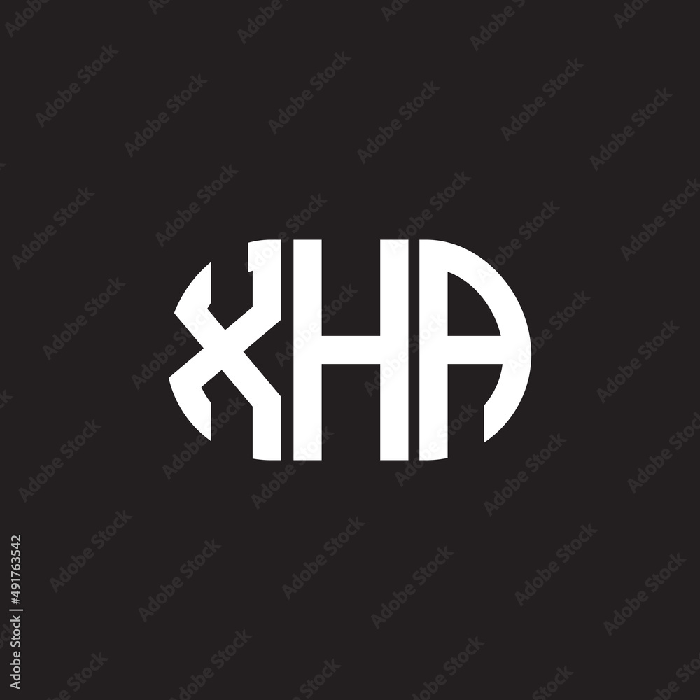 Fototapeta premium XHA letter logo design. XHA monogram initials letter logo concept. XHA letter design in black background.