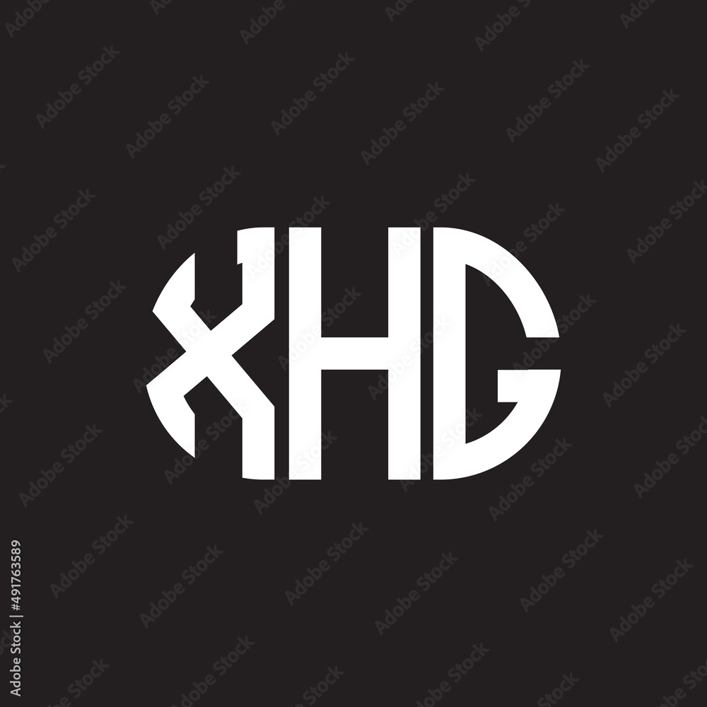 Obraz premium XHG letter logo design. XHG monogram initials letter logo concept. XHG letter design in black background.