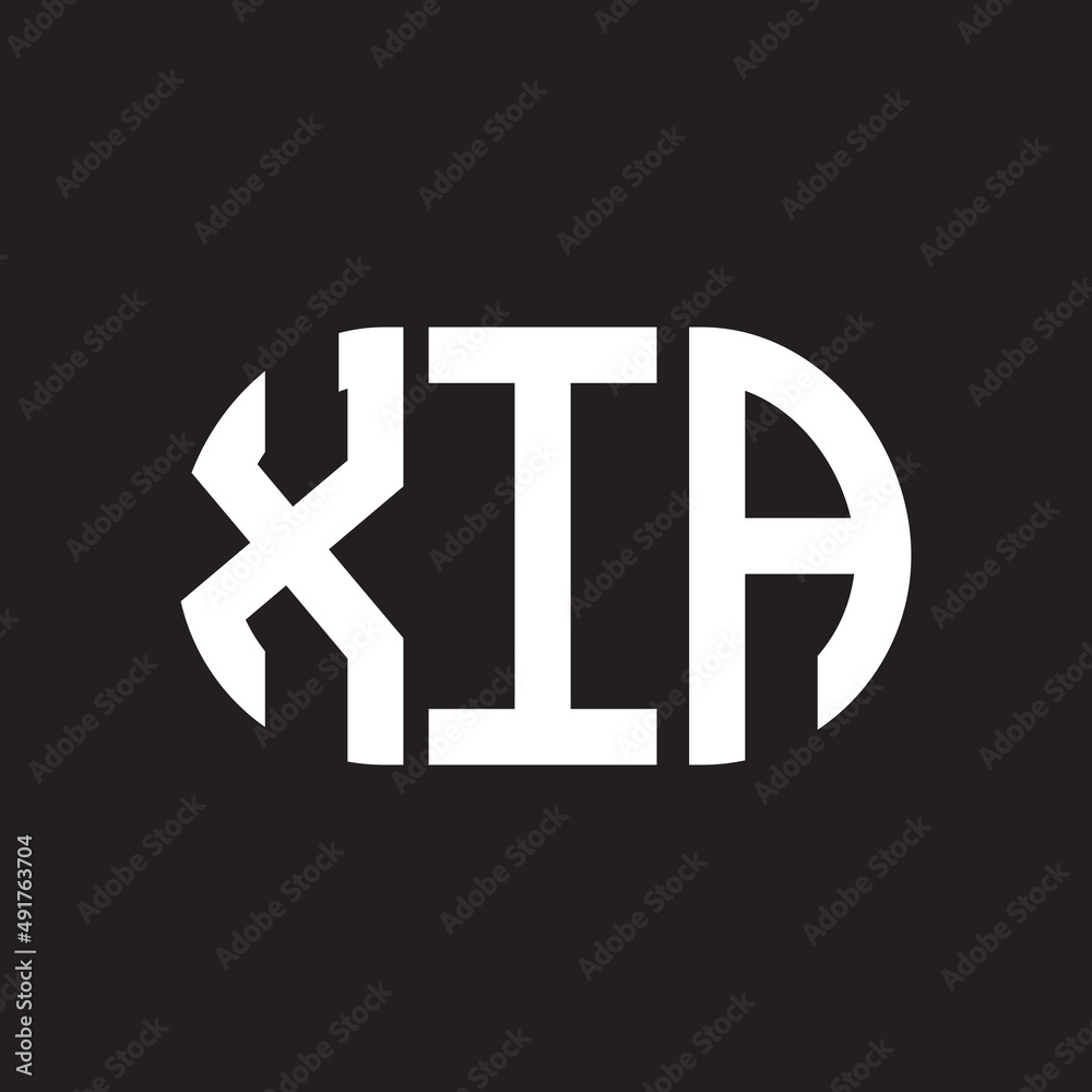 XIA letter logo design. XIA monogram initials letter logo concept. XIA letter design in black background.