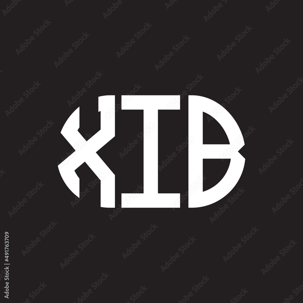 XIB letter logo design. XIB monogram initials letter logo concept. XIB letter design in black background. XIB letter logo design. XIB monogram initials letter logo concept. XIB letter design in black background.