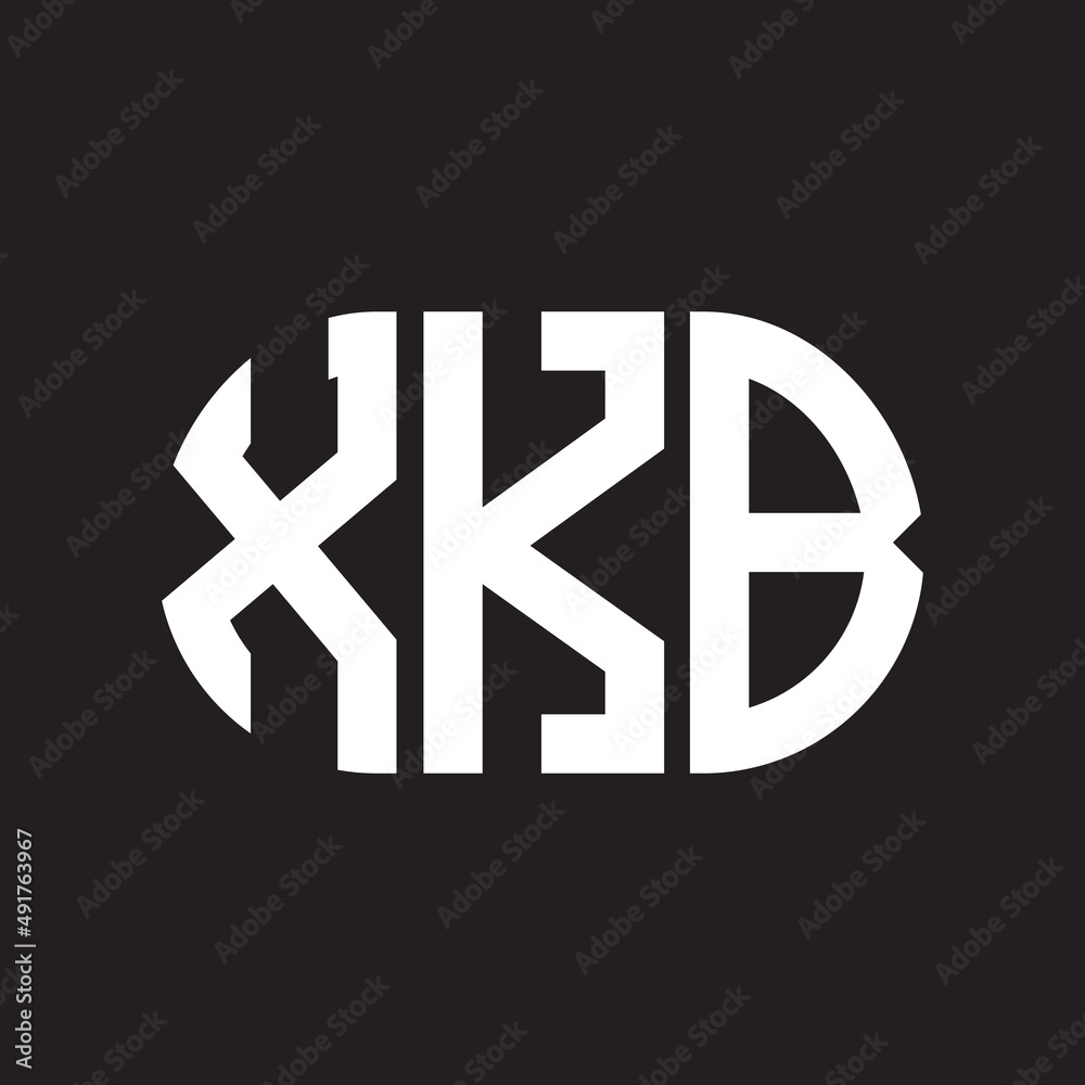 Obraz premium XKB letter logo design. XKB monogram initials letter logo concept. XKB letter design in black background.