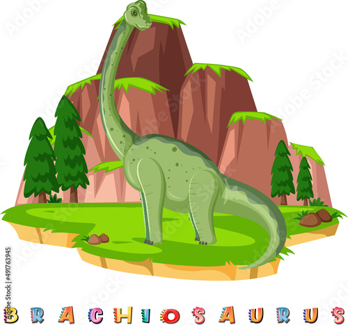 Dinosaur wordcard for brachiosaurus