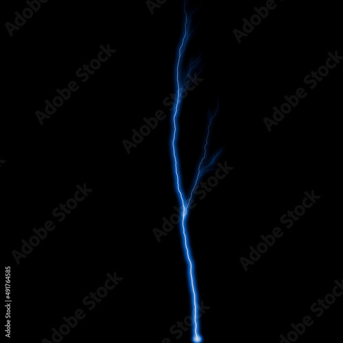 abstract light blue lighting natural thunder realistic magic overlay bright glowing effect on black.