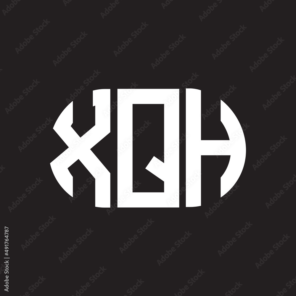 Fototapeta premium XQH letter logo design. XQH monogram initials letter logo concept. XQH letter design in black background.