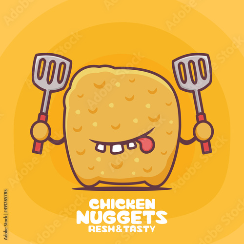 Chicken nuggets cartoon. food vector illustration