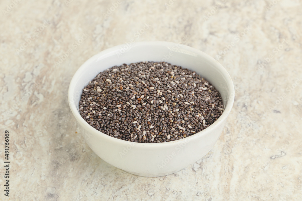 Chia seeds in the bowl Chia seeds in the bowl