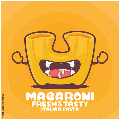 Macaroni cartoon. italian pasta vector illustration