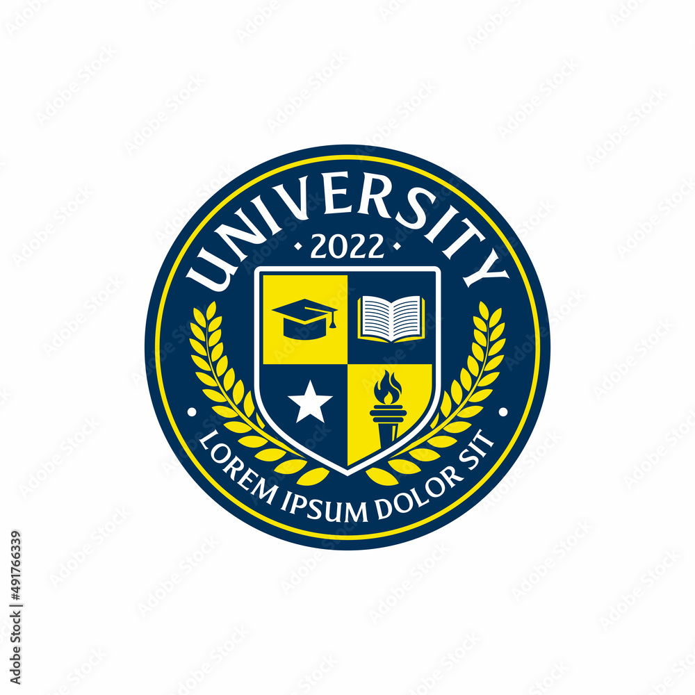 Naklejka premium University education logo design vector template