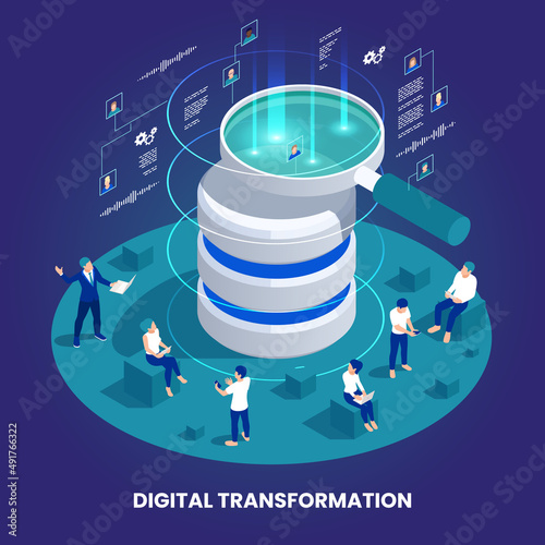 Ditigal Transformation Isometric Composition