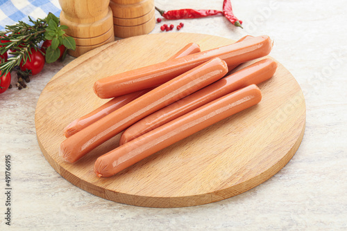 Boiled Pork sausages for brakfast photo