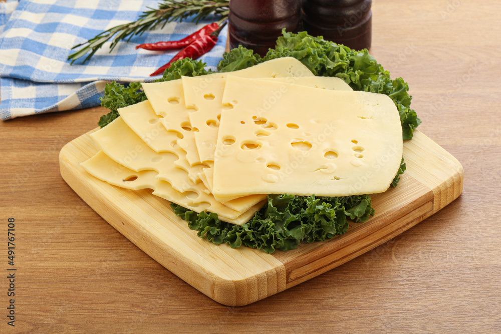 Sliced maasdam cheese for breakfast Sliced maasdam cheese for breakfast