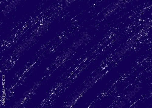 Abstract art background navy blue color with chalk white lines. Indigo shabby scratched pattern backdrop.