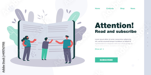 Confectioner offering chocolate cake to woman. Vector illustration