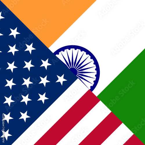 harmony icon of united states and india flags. vector illustration