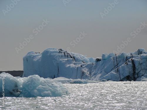 The North Pole. A large glacier. The Arctic Ocean. Geographical north Pole.