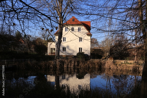 Blick auf ein Historisches Gebäude im Kloster Denkendorf in Süddeutschland	 photo