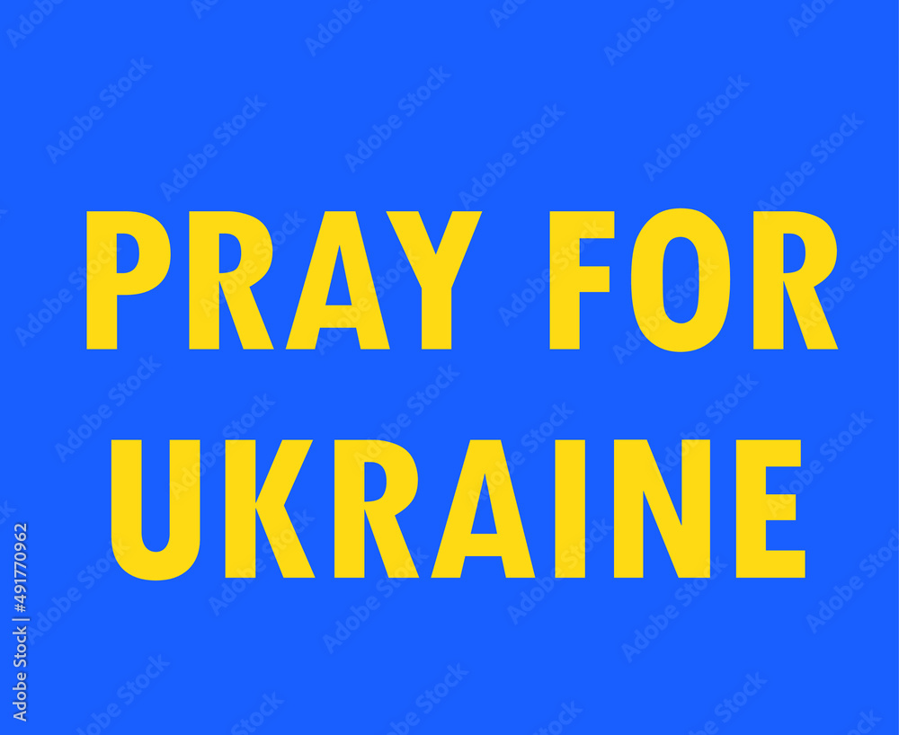 Pray For Ukraine Symbol Emblem Flag Abstract Vector Design Yellow in Blue Background Pray For Ukraine Symbol Emblem Flag Abstract Vector Design Yellow in Blue Background