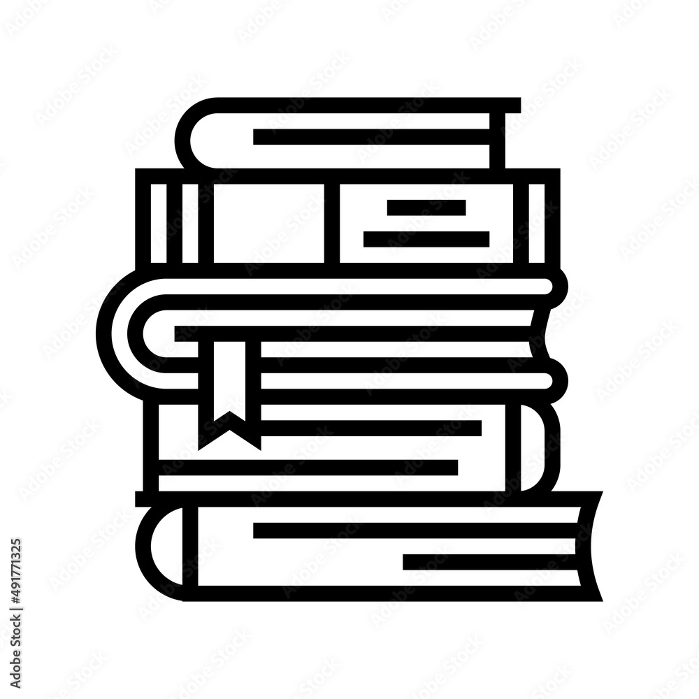 pile books line icon vector. pile books sign. isolated contour symbol black illustration pile books line icon vector. pile books sign. isolated contour symbol black illustration