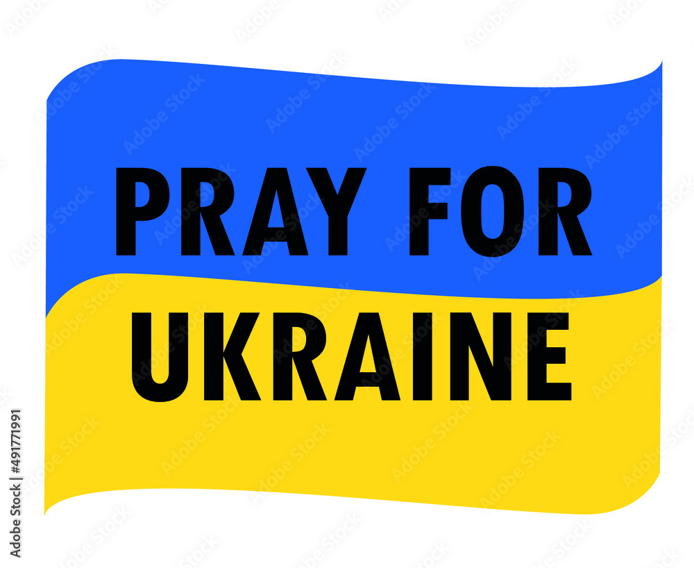 Pray For Ukraine Symbol Emblem With National Europe Ribbon Flag Abstract Vector Design Black Pray For Ukraine Symbol Emblem With National Europe Ribbon Flag Abstract Vector Design Black