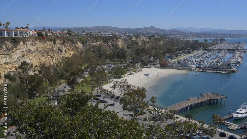 Panning view of the Dana Point Harbor in Southern California Panning view of the Dana Point Harbor in Southern California